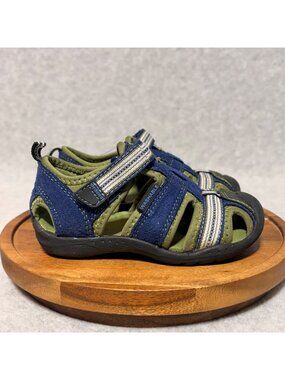 PEDIPED Boys Sandals Toddler Size 7 Sahara Sandals Blue Green